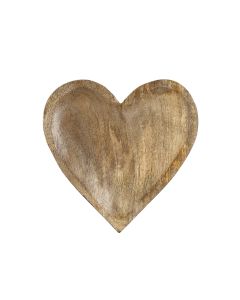 bowl heart mango wood 20cm