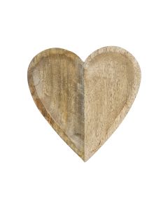 bowl heart mango wood 25cm