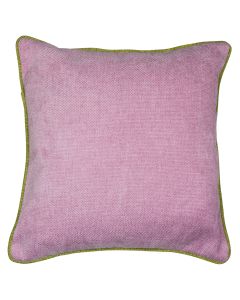cushion with piping pink lime 45x45cm