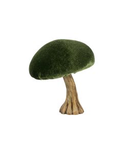 velvet decoration mushroom green 10cm