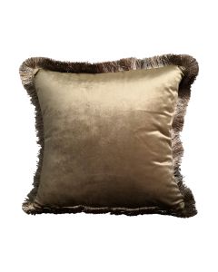Cushion velvet golden fringes gold 45x45cm