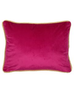 half cushion velvet gold fuchsia 35x45cm