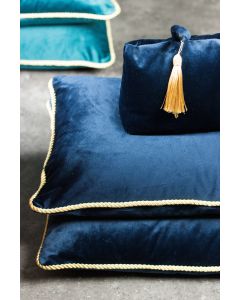 cushion velvet gold navy 45x45cm