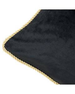 cushion velvet gold black 45x45cm