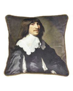 classic velvet cushion man's collar 45x45cm