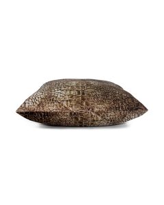 Cushion velvet crocodile brown 45x45cm