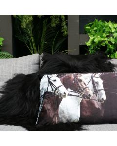 cushion velvet country horses 40x60cm