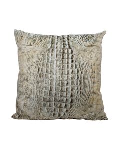 Cushion velvet crocodile white 45x45cm