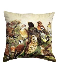 Cushion velvet country singing birds 45x45cm