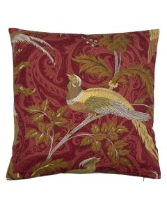 cushion woven paisley bird red 45x45cm