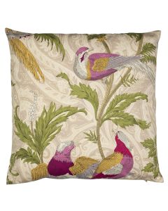 cushion woven paisley bird white 45x45cm