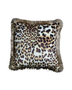 cushion velvet leopard black 45x45cm