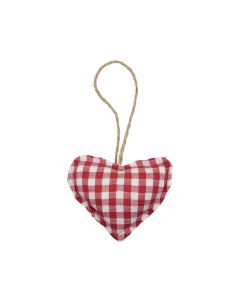 hanging decoration cotton heart dark red 10cm