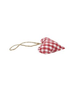 hanging decoration cotton heart red 10cm