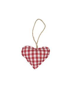 hanging decoration cotton heart red 10cm