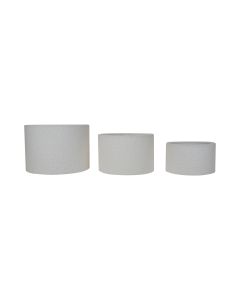 lampshade cilinder set of 3 teddy white (25,30,35cm)
