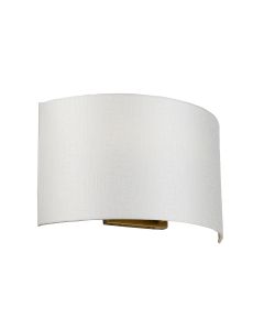 Cooper Large Curved Wall Light with Aged Brass Back Plate