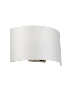 Cooper Large Curved Wall Light with Polished Chrome Back Plate