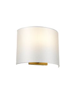 Cooper Medium Curved Wall Light with Aged Brass Back Plate