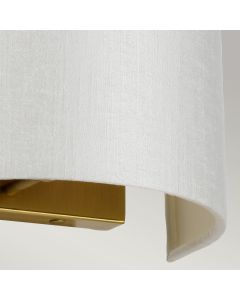 Cooper Small Curved Wall Light with Aged Brass Back Plate