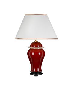 Oxblood Temple Jar 1 Light Table Lamp with Tall Empire Shade