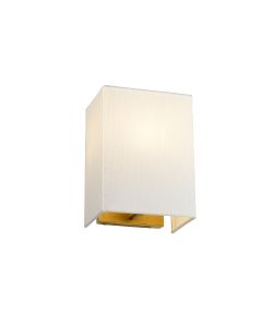 Riley Small Rectangular Wall Light with Aged Brass Back Plate