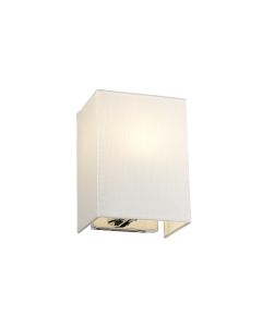 Riley Small Rectangular Wall Light with Polished Chrome Back Plate