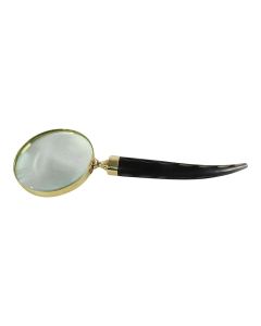 gold magnifying glass black