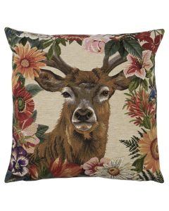gobelin cushion flower red deer 45x45cm
