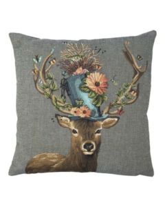 gobelin cushion funky deer hat 45x45cm