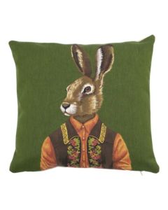 gobelin cushion hare green alpine waistcoat 45x45cm