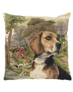Gobelin cushion hunting dog beagle 45x45cm