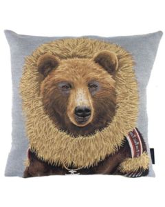 Gobelin cushion coat brown bear 45x45cm