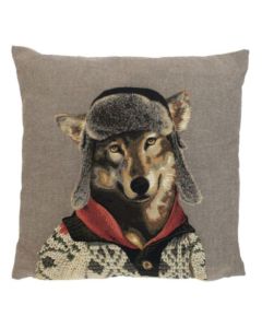 gobelin cushion nordic wolf 45x45cm
