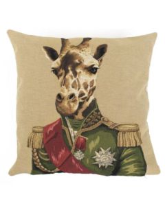 Gobelin cushion officer beige giraffe