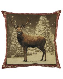 gobelin cushion deer red border 45x45cm