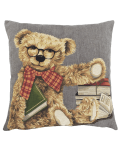 Gobelin cushion teddy bear book 45x45cm