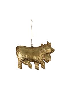 hanging decoration iron cow gold 17cm