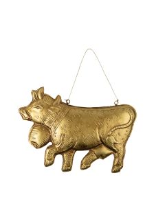 hanging decoration iron cow gold 27cm