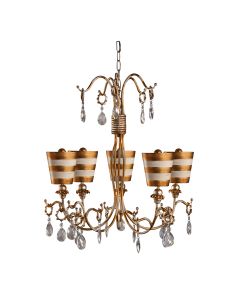 Tivoli 5 Light Chandelier - Gold & Cream Patina