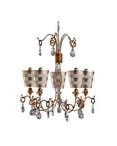 Tivoli 5 Light Chandelier - Silver & Cream Patina