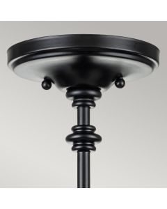 Pickering Lane 3lt Semi-Flush - Black