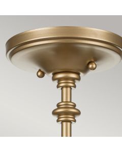 Pickering Lane 3lt Semi-Flush - Painted Natural Brass