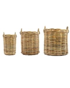 rattan baskets round set of 3 (61,44,30 cm)