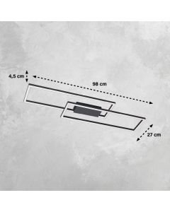 Luz de techo, Seth | 1x LED 28,0 W Incluido. | negro arena