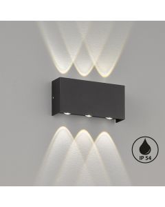 Lámpara de pared, luz exterior, Nairobi | 6x LED 1,5 W