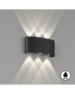 Lámpara de pared, luz exterior, Berlin | 6x LED 0,5 W