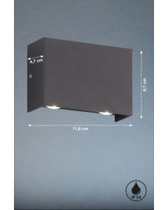 Lámpara de pared, luz exterior, Nairobi | 4x LED 2,5 W