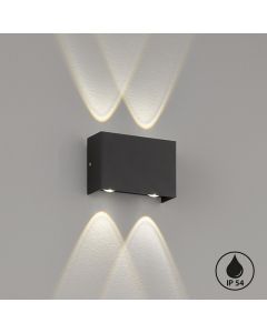 Lámpara de pared, luz exterior, Nairobi | 4x LED 2,5 W