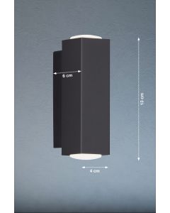 Lámpara de pared, Carlo | 2x LED 3,5 W Incluido. | negro